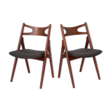 Pair Hans Wegner chairs CH29 Danish 1950s Vintage