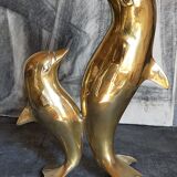 Vintage solid brass dolphins
