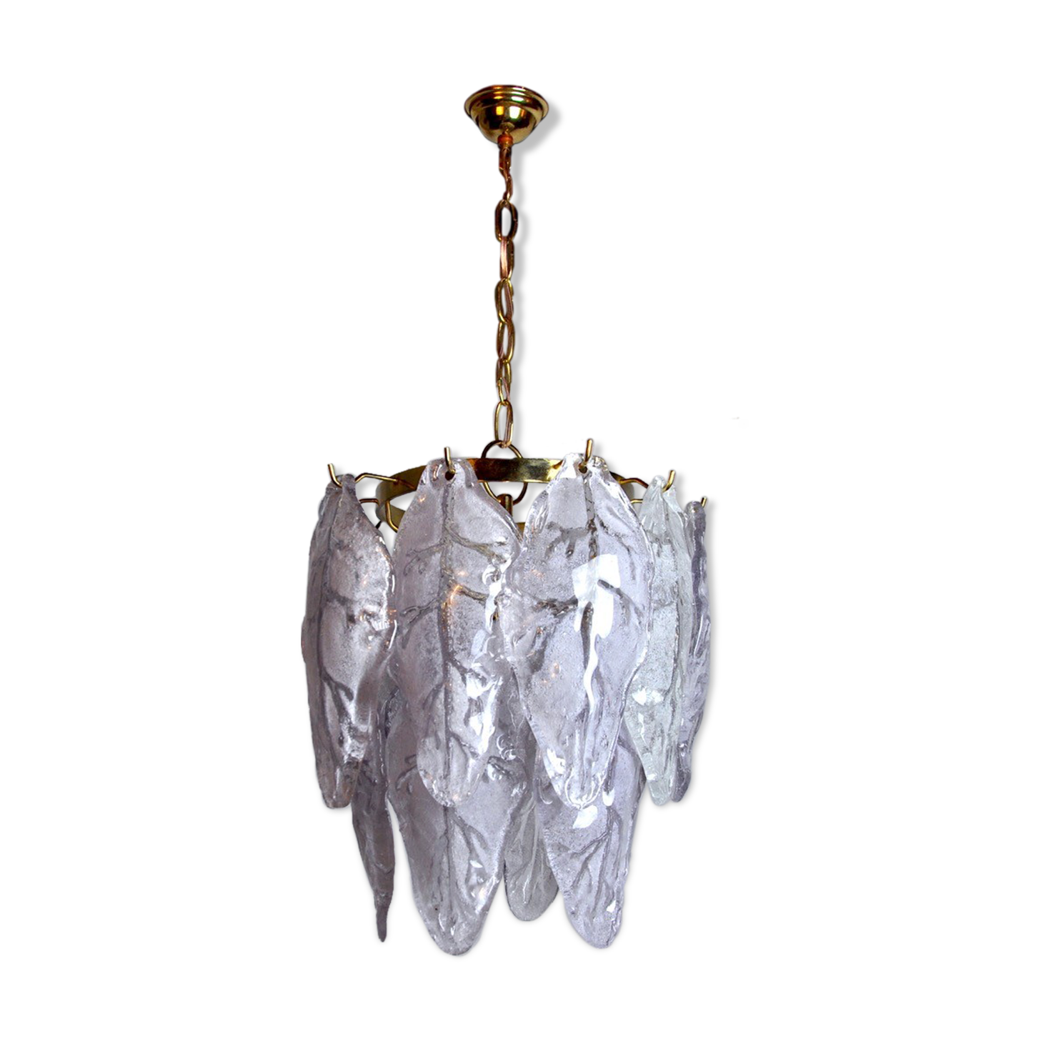 Mazzega chandelier in Murano lila glass, Italy, 1970