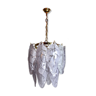 Mazzega chandelier in Murano lila glass, Italy, 1970