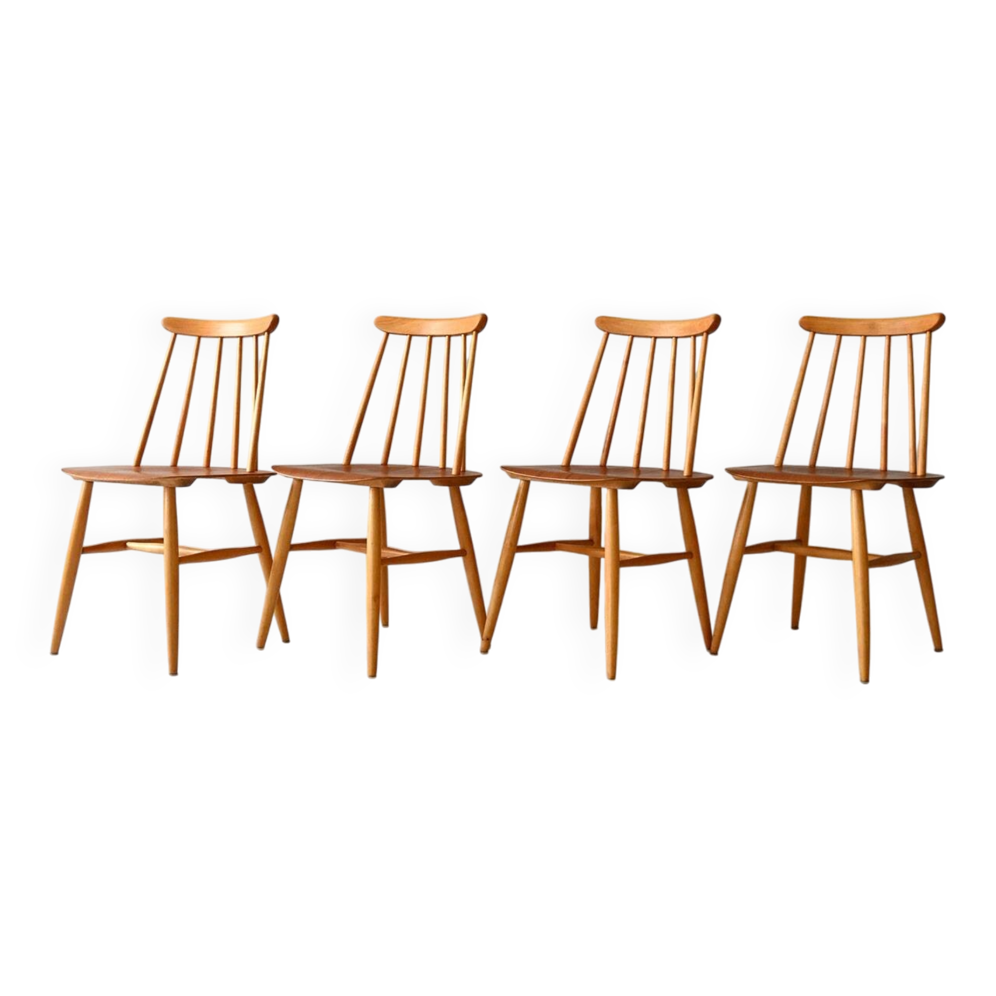 Set of 4 Fanett Chairs by Tapiovaara, Edsbyverken 1962