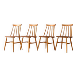 Set of 4 Fanett Chairs by Tapiovaara, Edsbyverken 1962