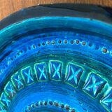 Large bowl in Rimini Blu pottery in mid-century style by Aldo Londi for Bitossi, Italy, 1960s.