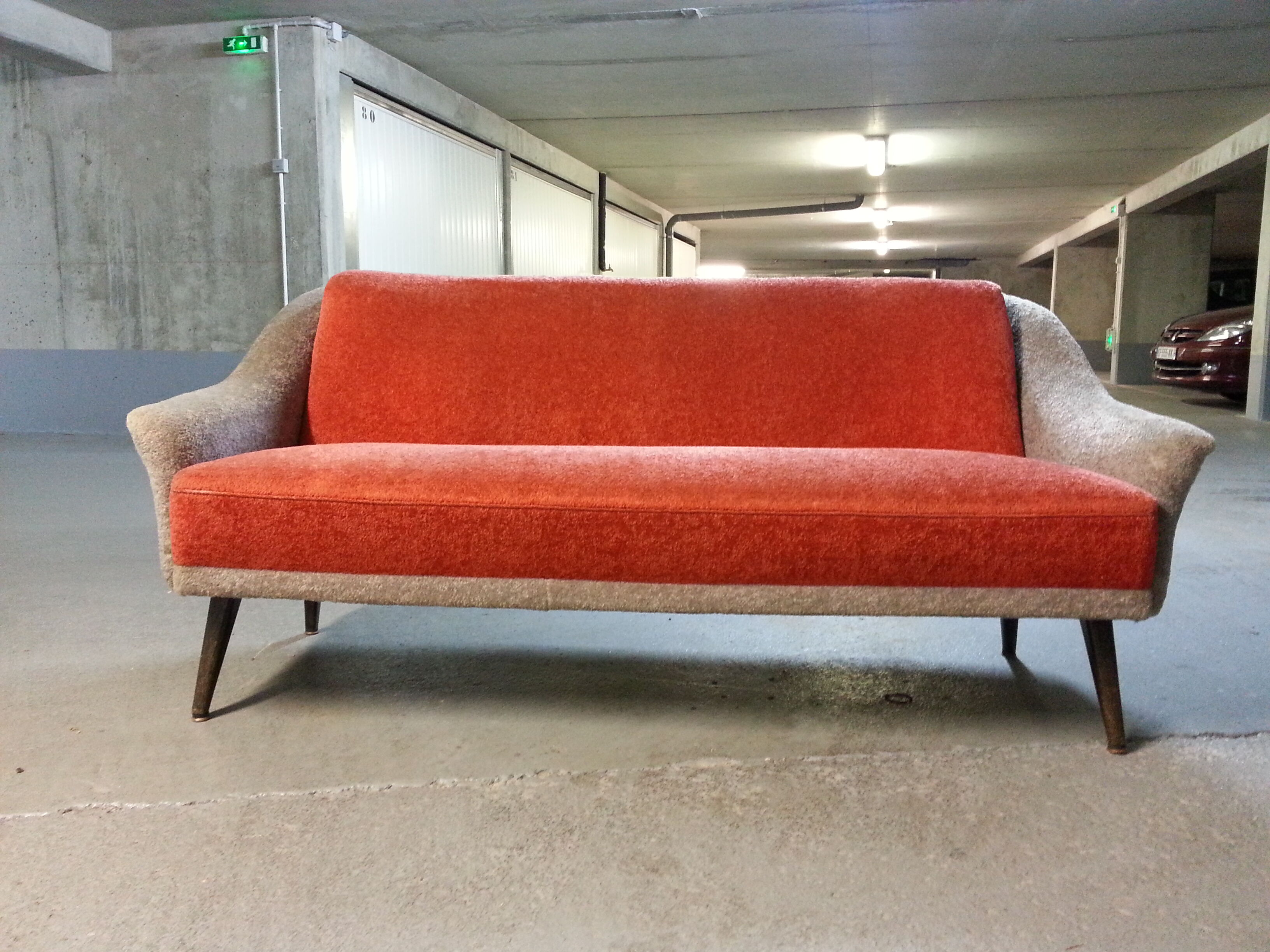 Canapé Organique bi color année 50 60