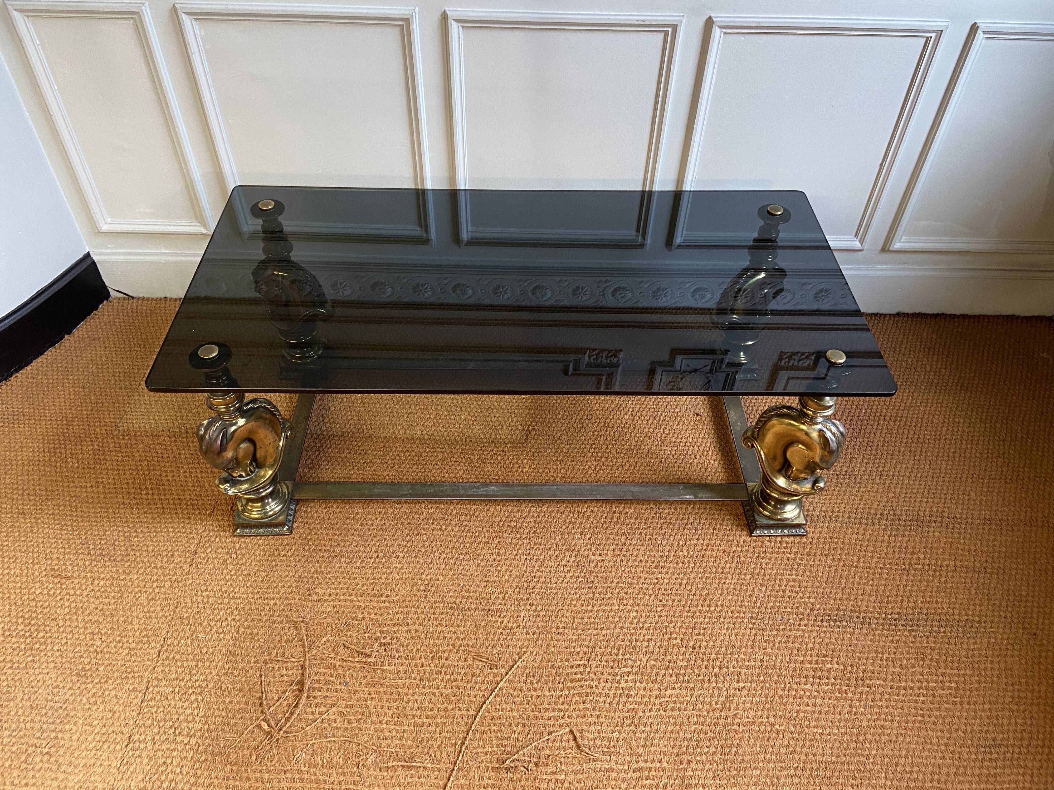 Bronze bass table with horse head