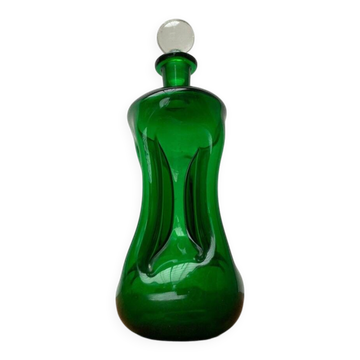 Carafe danoise Kluk Kluk en verre vert de Holmegaard, années 1970