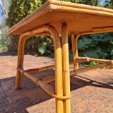 1960 signed rattan coffee table