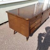 Small vintage sideboard + 2 bedside table - wood compass leg