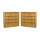 Paire de bibliothèques de bureau en chêne avec portes vitrées