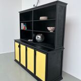 Buffet 2 corps, format XXL, ancien meuble d'école en bois