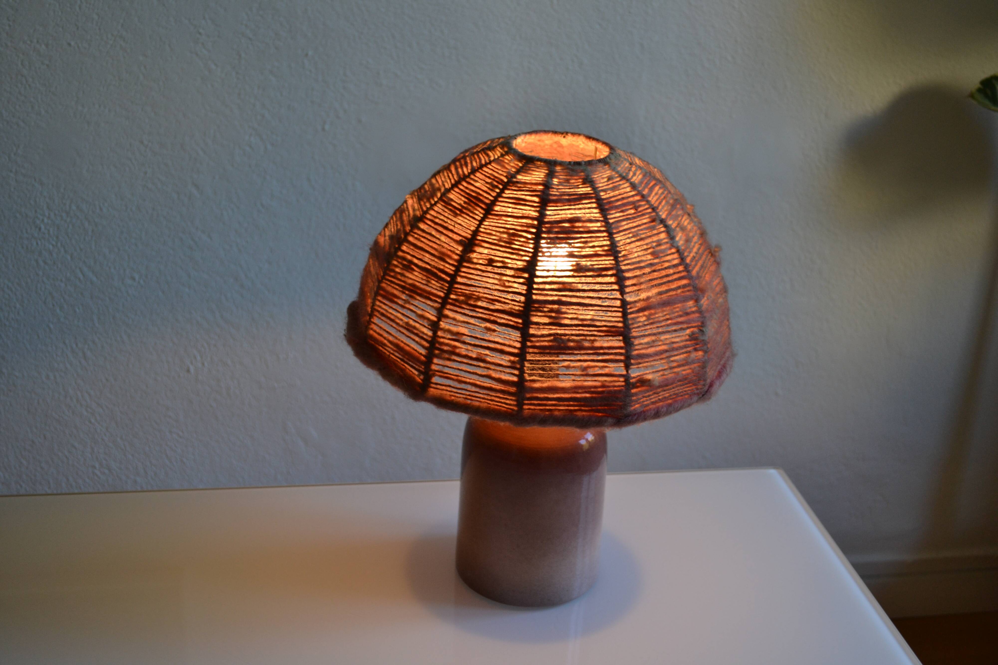 Vintage ceramic and wool lamp