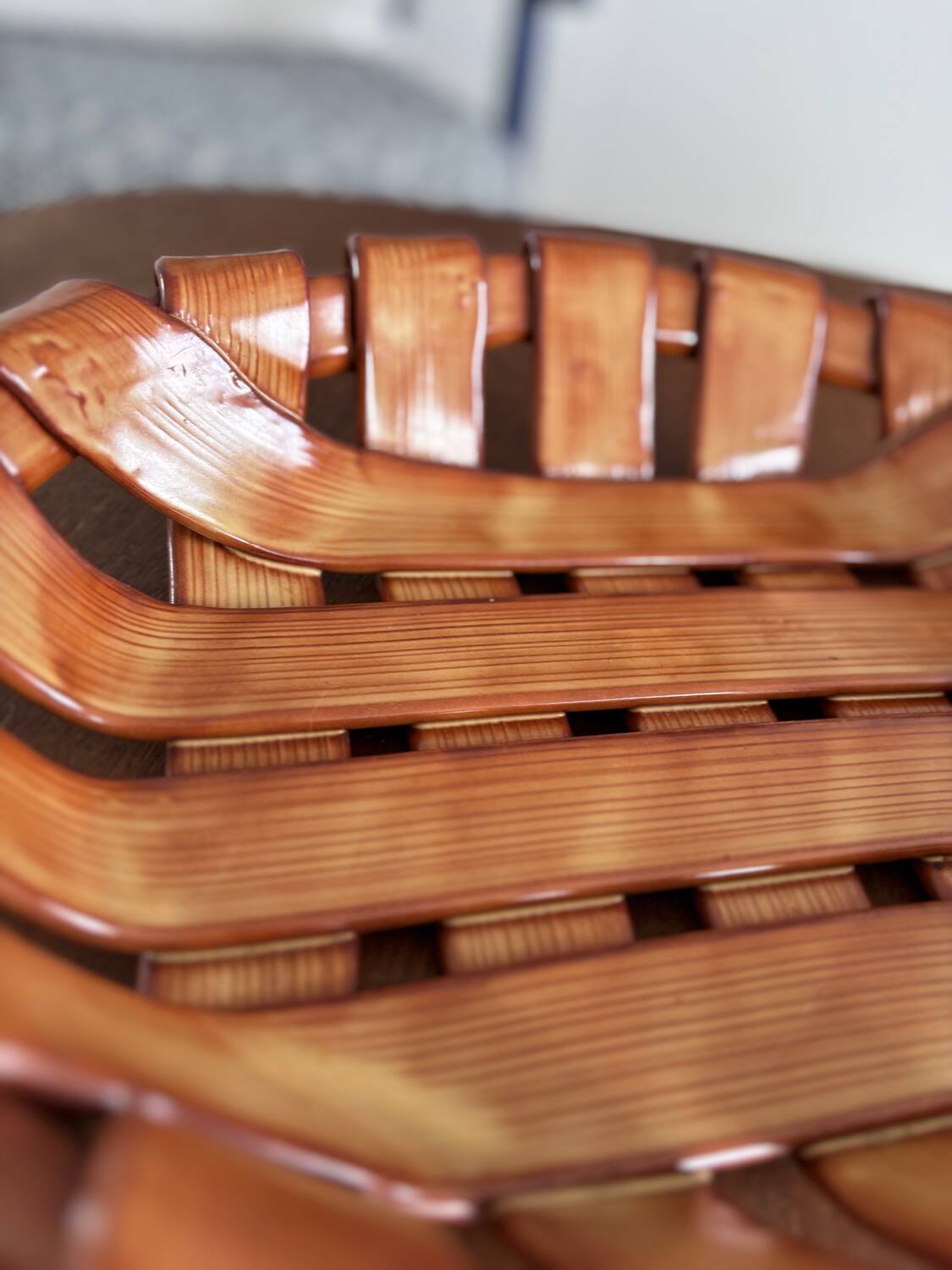 Italian woven ceramic fruit bowl, 1960