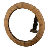 Round wicker mirror from the 50s