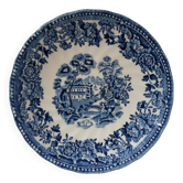 Sous-tasse porte-savon Churchill soucoupe assiette décorative, bleu et blanc, porcelaine anglaise motif floral lac des cygnes