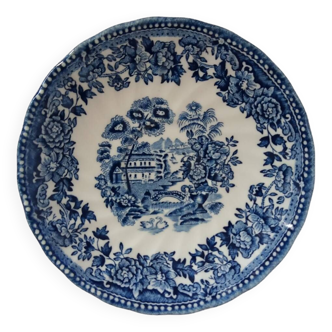 Sous-tasse porte-savon Churchill soucoupe assiette décorative, bleu et blanc, porcelaine anglaise motif floral lac des cygnes