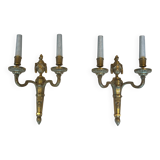 Set of 4 bronze wall lights in Louis XVI style.