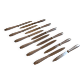 12 art deco table knives silver metal 25 cm monogram AR