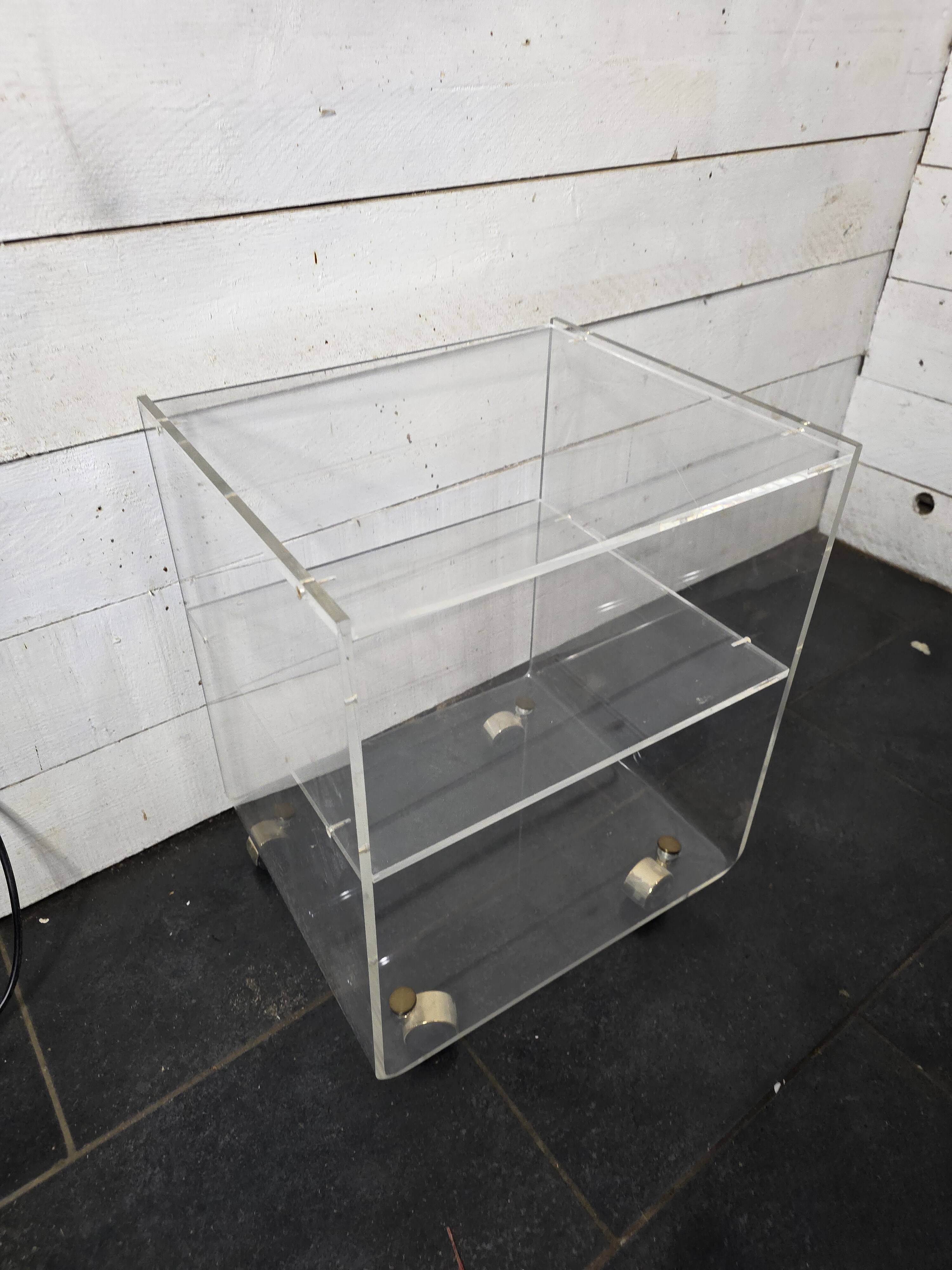 1970s Plexiglas Bedside Table