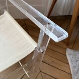 Vintage acrylic glass chair / armchair 1980s