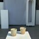 Set of 2 cups in Indonesian ceramic (brown & speckled glazed matte)