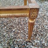 Table basse style louis xvi ancien bois doré avec plateau marbre