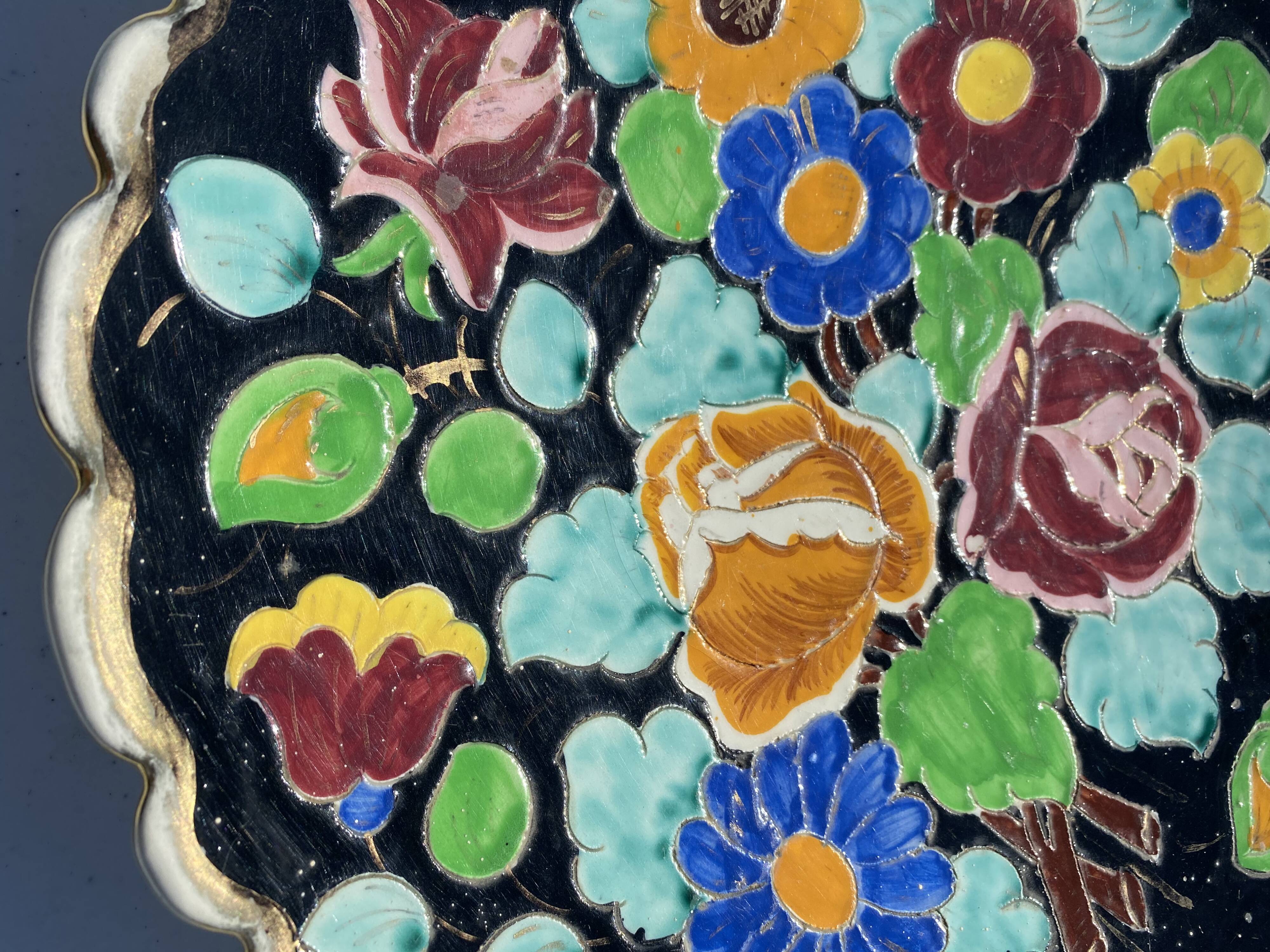 Ceramic dish azure deer Monaco 1960