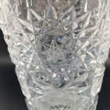 Vase en verre transparent ciselé