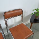 Skai bauhaus chromen Italiaanse buisframe stapelbare stoel