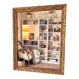 Mirror in wood and gilded stucco