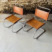 2 chairs MR10 by Ludwig Mies Van Der Rohe for Fasem, 1980