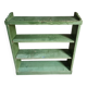 Vintage open pine shelf, original sage green paint, circa 1900–1930.