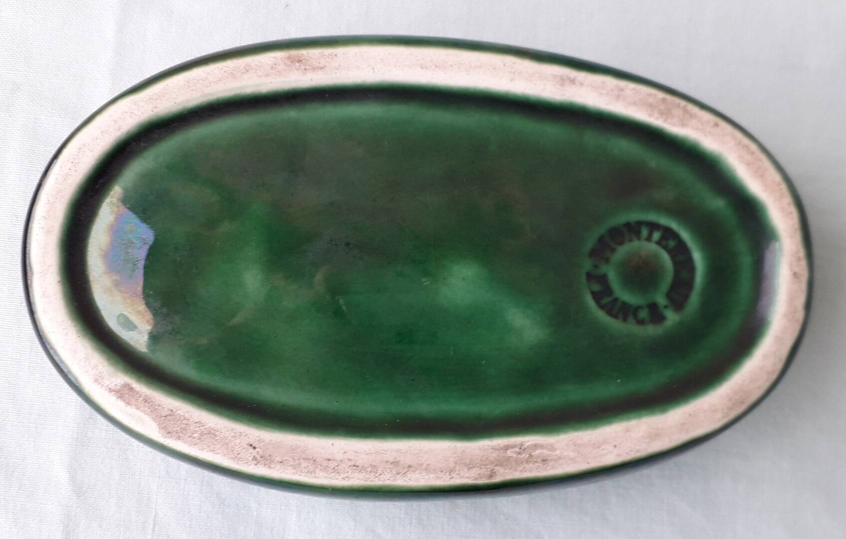 Green ceramic ashtray