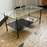 Glass and metal coffee table 1960s