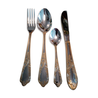 Housewife 70P. stainless steel 18/10 golden 24 carats