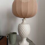 Ceramic table lamp with pastel shade