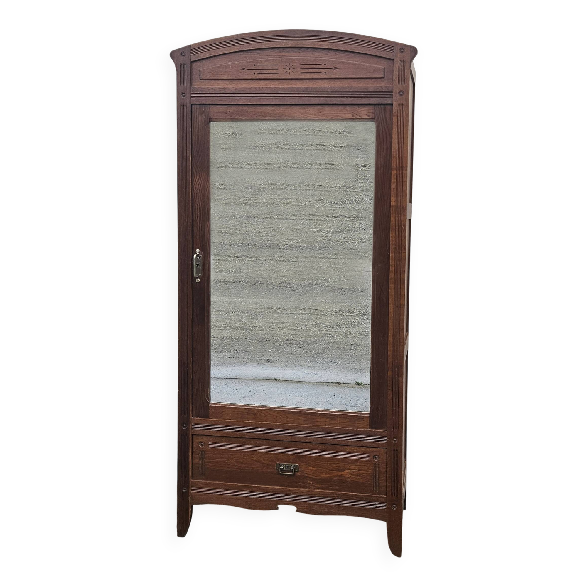 Wardrobe with 1 mirrored door and 1 drawer, 1930s