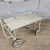 Vintage large metal hospital trolley linen nurse cart