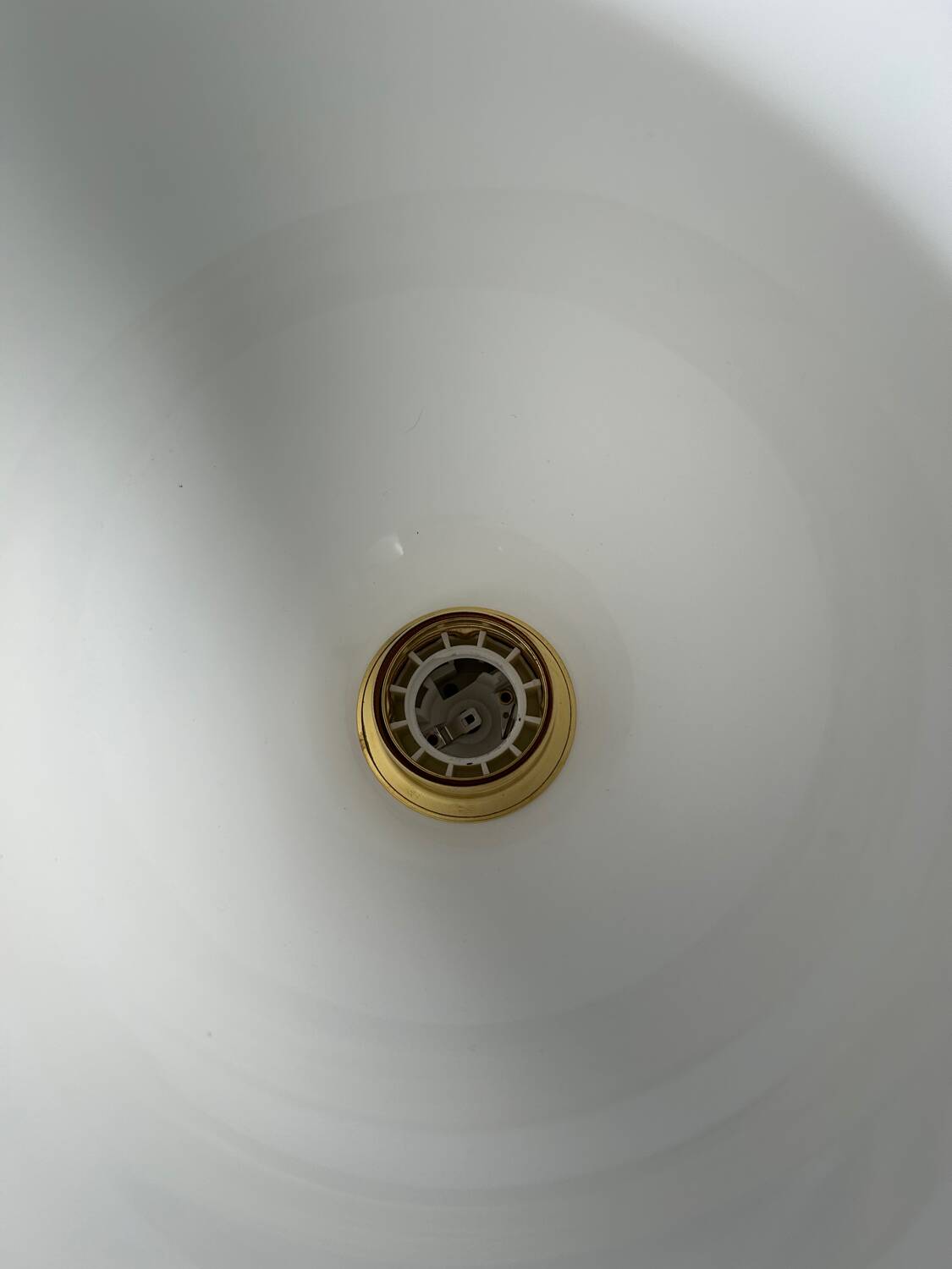 Art Deco lamp made of wood, brass, and opaline.