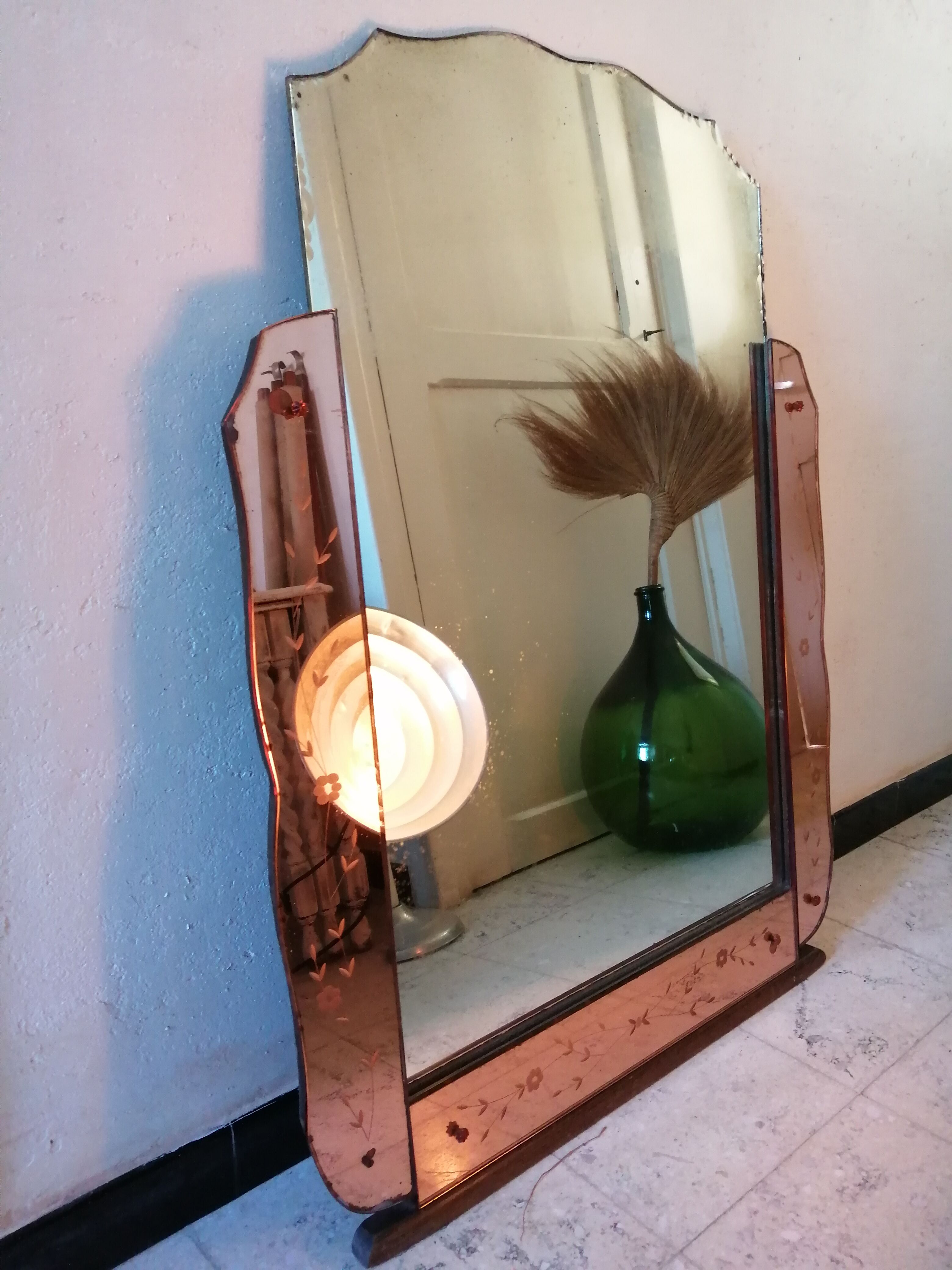 Venetian mirror vintage art deco, 77x101 cm
