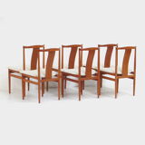 Set of 6 mid century Danish design teak dining chairs by Henning Sørensen
