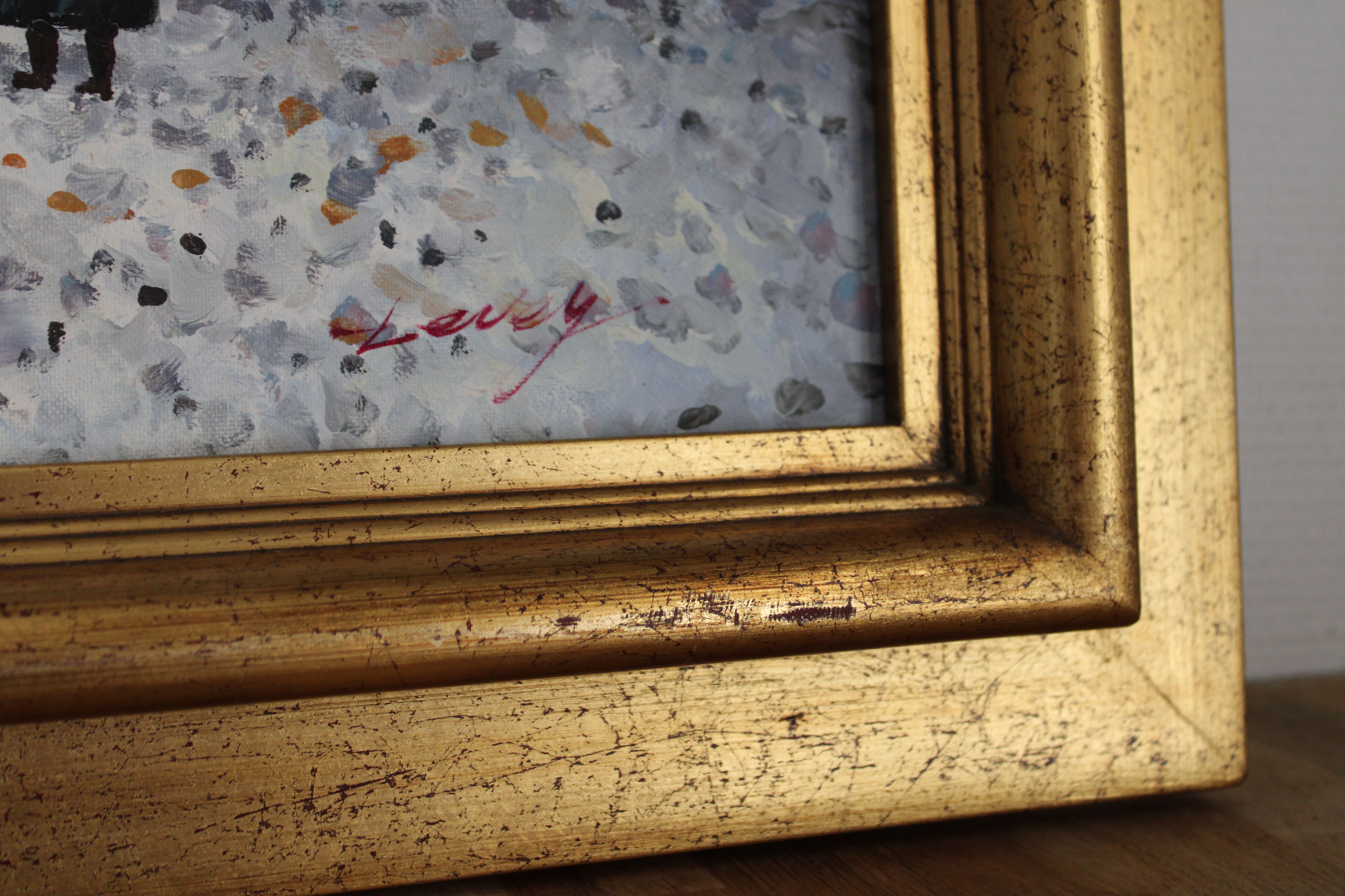 Painting signed the Moulin Rouge under the snow