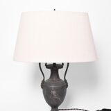 Lampe en fer noirci néoclassique, années 1920.