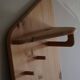 Sculptural wall coat rack in modern Danish design, made of solid pine, 1980s.