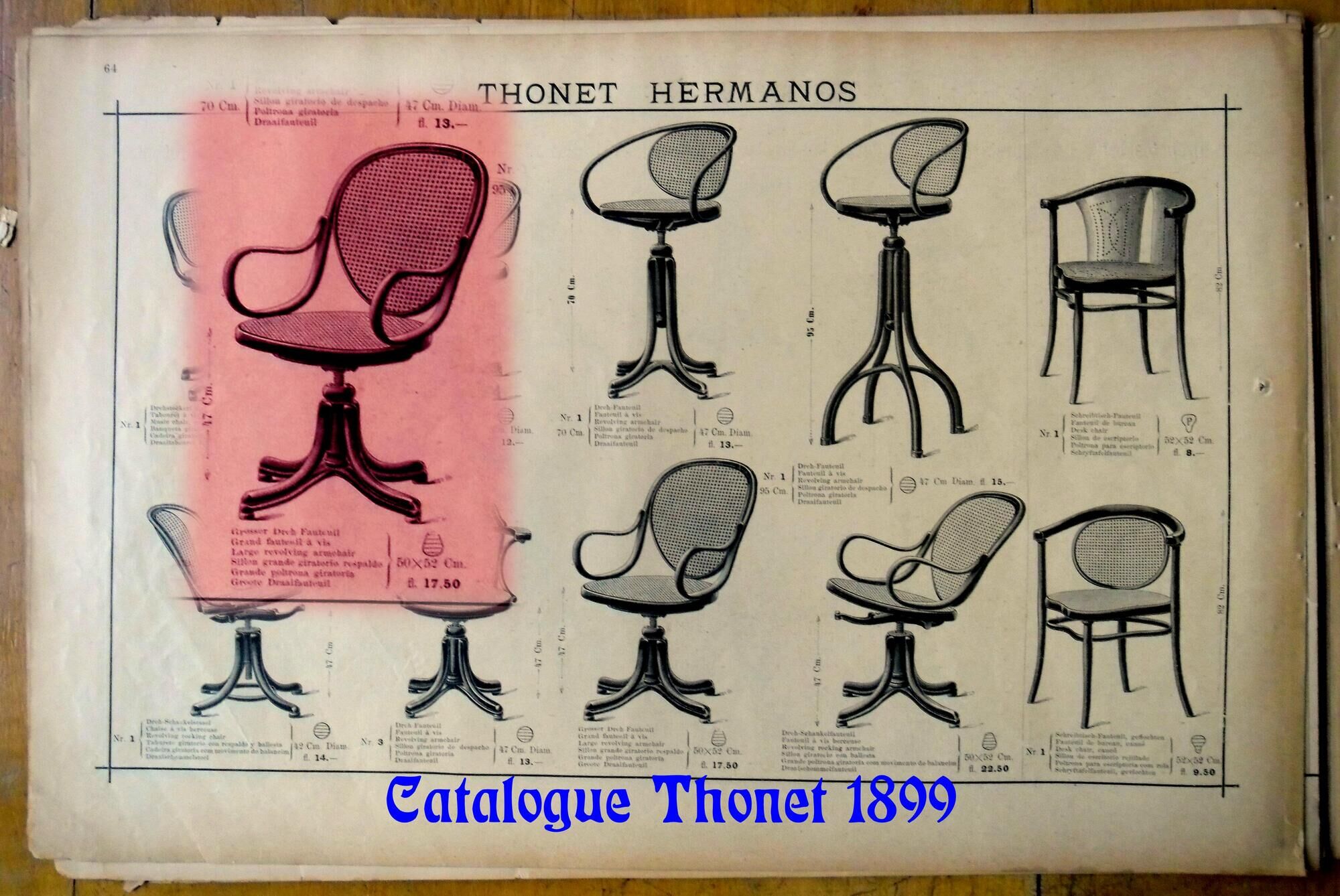 Armchair Curved wood THONET screw N° 1 , 1890 cannages