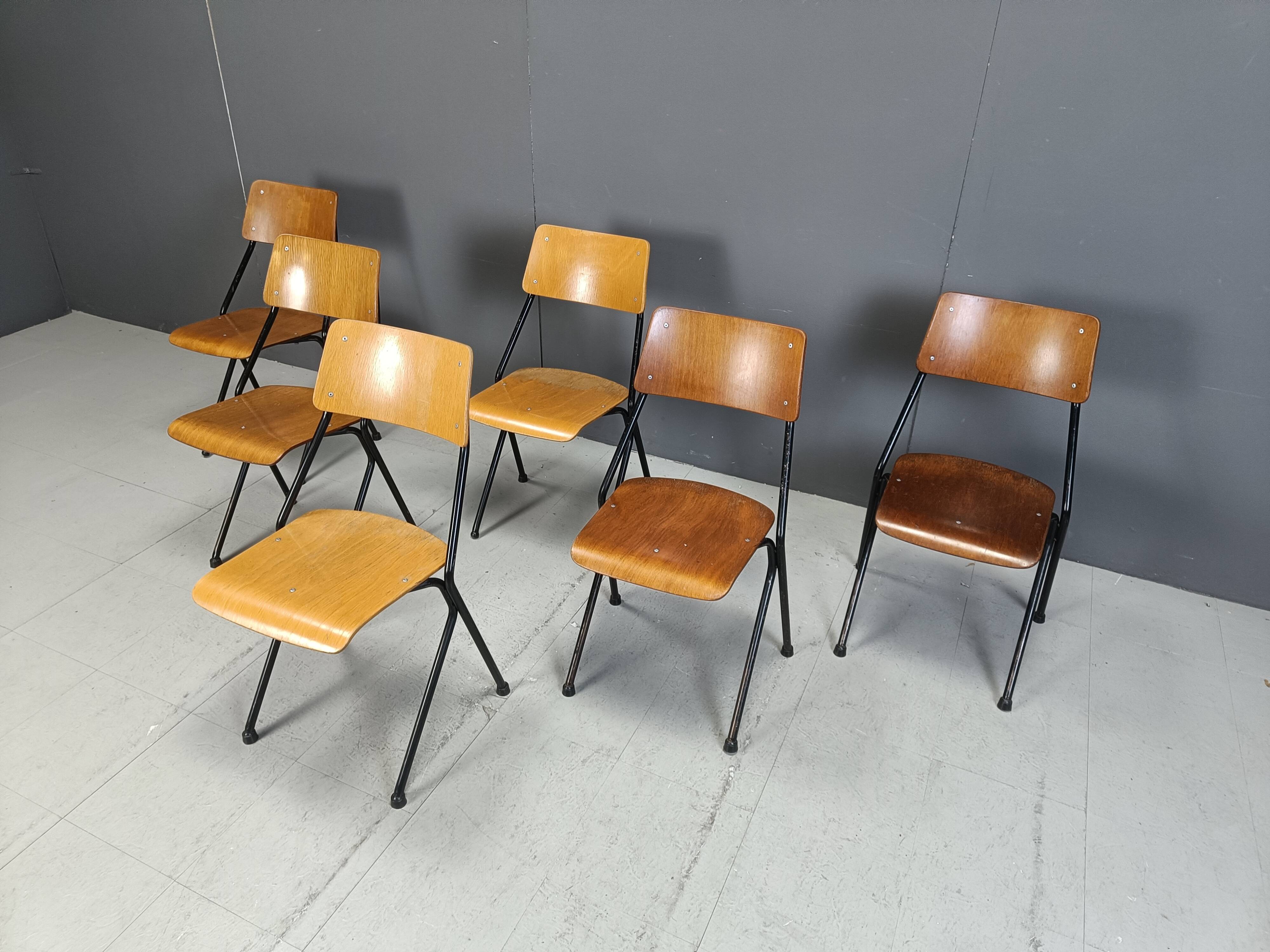 Post modern plywood dining chairs, 1970s