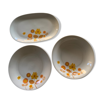 Set of three courses Berry high porcelain