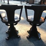 Pair of mahogany boat chairs 1970