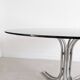 Italian Chrome & Smoked Glass Dining Table 1970's