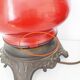 Paire de pieds de lampe rouges, 1900