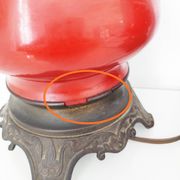 Pair of red lamps from 1900